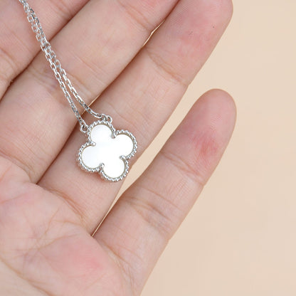 [BloomBling]CLOVER  15MM WHITE MOTHER-OF-PEARL SILVER