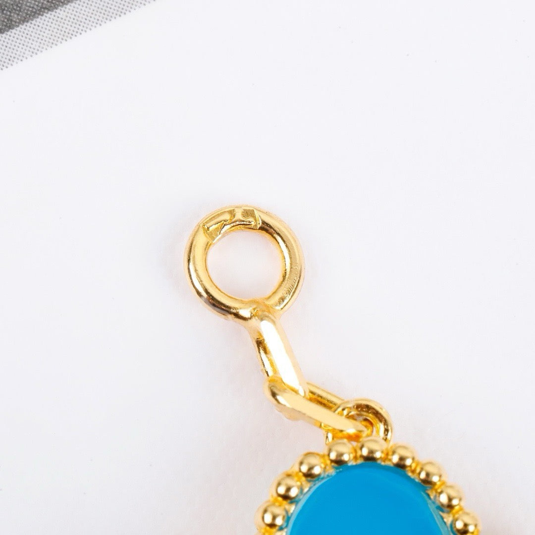 [BloomBling]CLOVER 5 MOTIFS TURQUOISE BRACELET