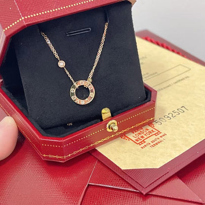 [BloomBling]LOVE NECKLACE 16MM 2 DIAMONDS