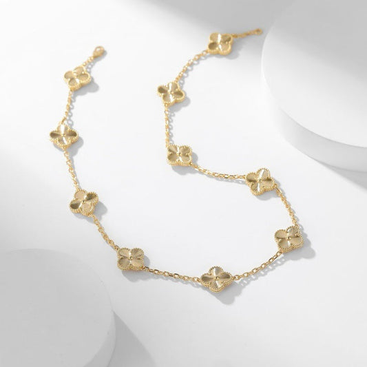 [BloomBling]CLOVER 10 MOTIFS LASER NECKLACE