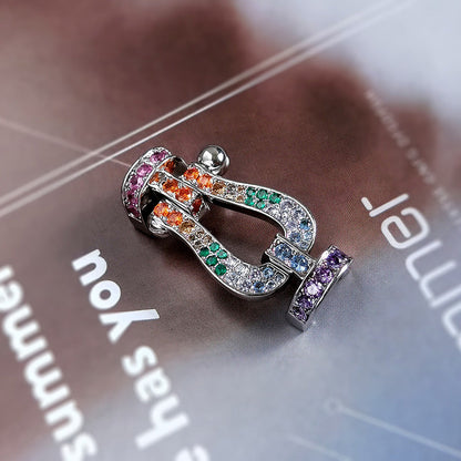 [BloomBling]FORCE LARGE HORSESHOE  COLORED DIAMOND BRACELET ROSE GOLD