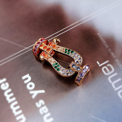 [BloomBling]FORCE LARGE HORSESHOE  COLORED DIAMOND BRACELET ROSE GOLD