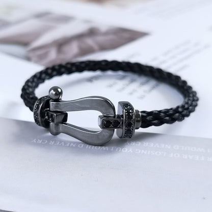 [BloomBling]FORCE LARGE SERIES HORSESHOE BLACK SAMURAI BRACELET