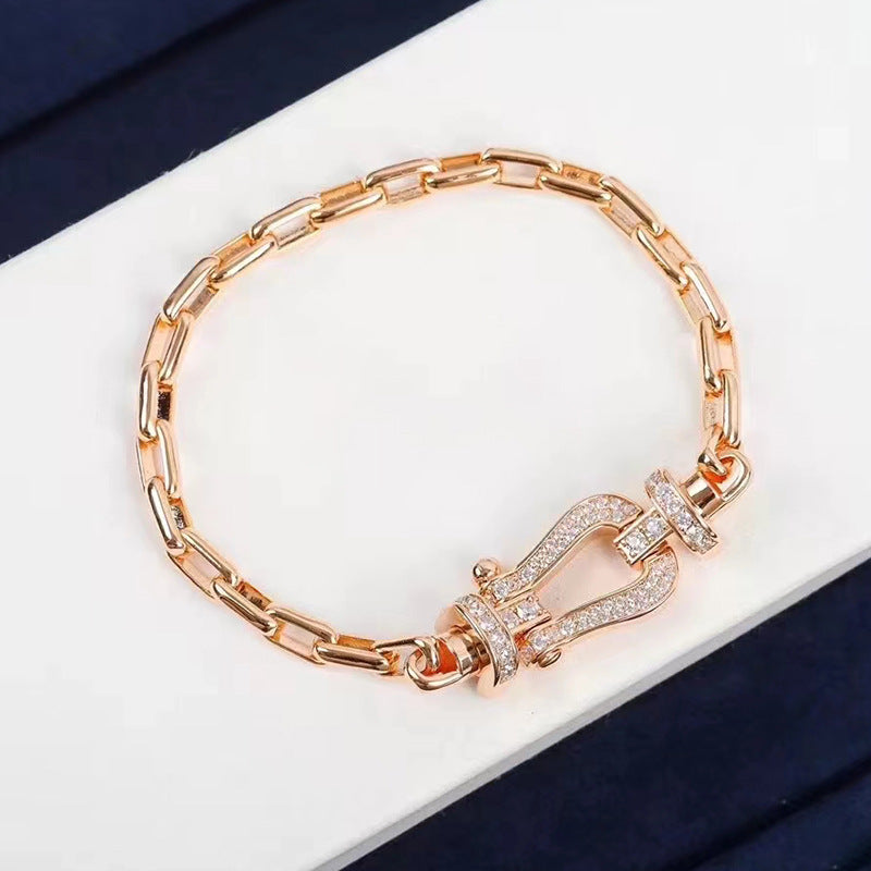 [BloomBling]FORCE LARGE HORSESHOE CLASP  METAL BRACELET