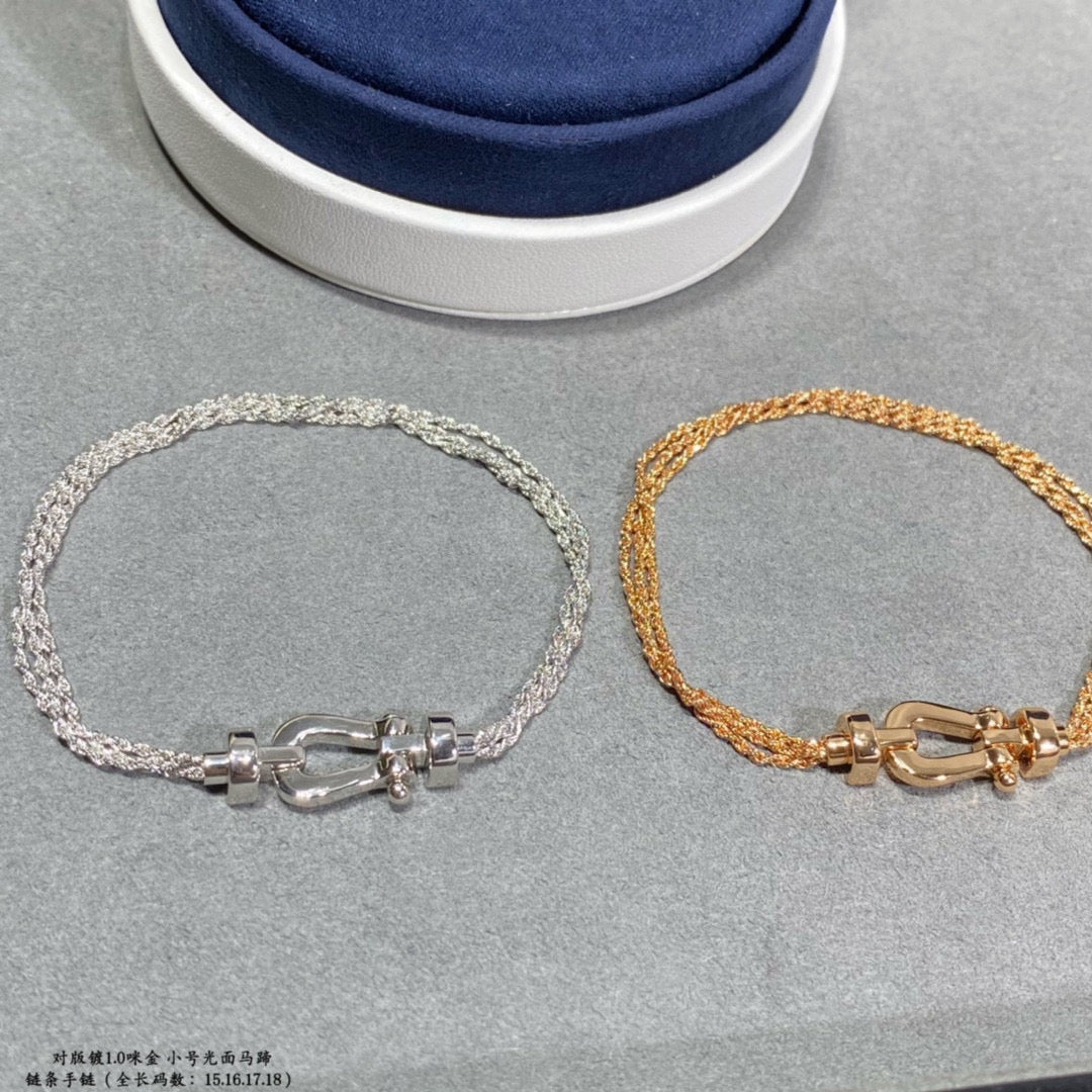 [BloomBling]FORCE SMALL HORSESHOE  DIAMOND CHAIN ROPE BRACELET