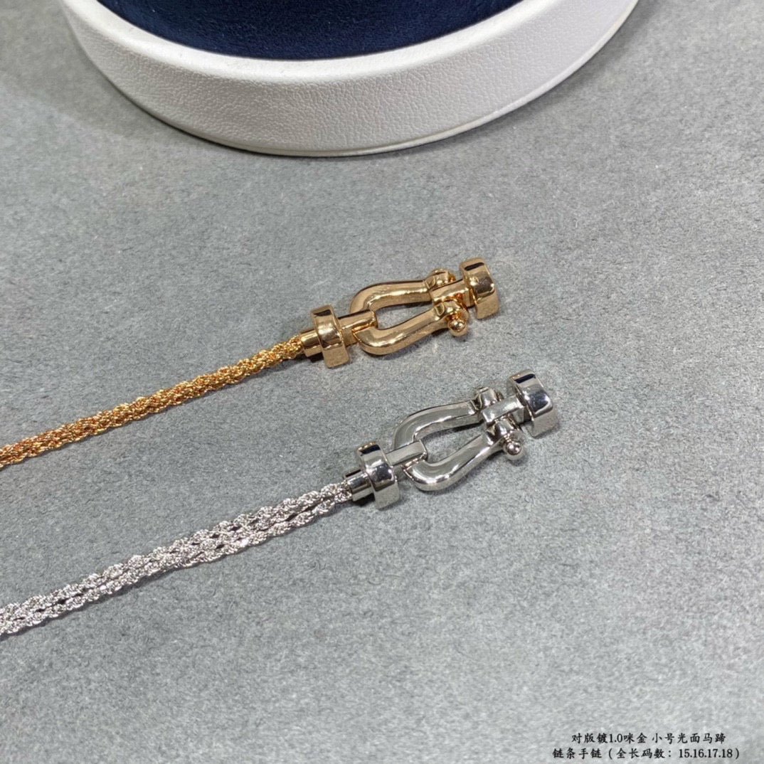 [BloomBling]FORCE SMALL HORSESHOE  DIAMOND CHAIN ROPE BRACELET