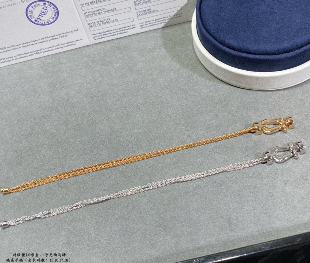 [BloomBling]FORCE SMALL HORSESHOE  DIAMOND CHAIN ROPE BRACELET