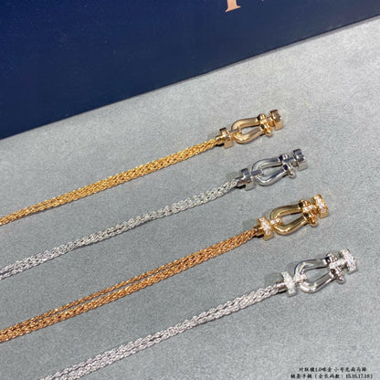 [BloomBling]FORCE SMALL HORSESHOE  DIAMOND CHAIN ROPE BRACELET