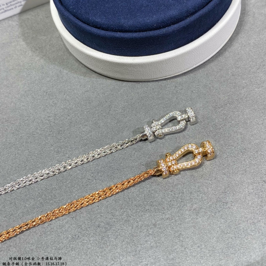 [BloomBling]FORCE SMALL HORSESHOE  DIAMOND CHAIN ROPE BRACELET