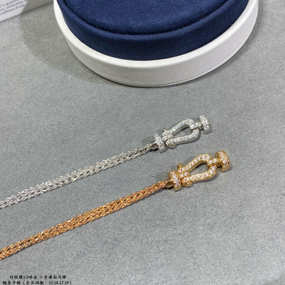 [BloomBling]FORCE SMALL HORSESHOE  DIAMOND CHAIN ROPE BRACELET