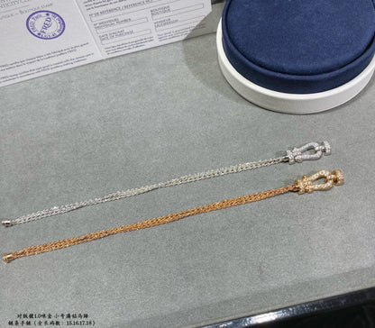 [BloomBling]FORCE SMALL HORSESHOE  DIAMOND CHAIN ROPE BRACELET