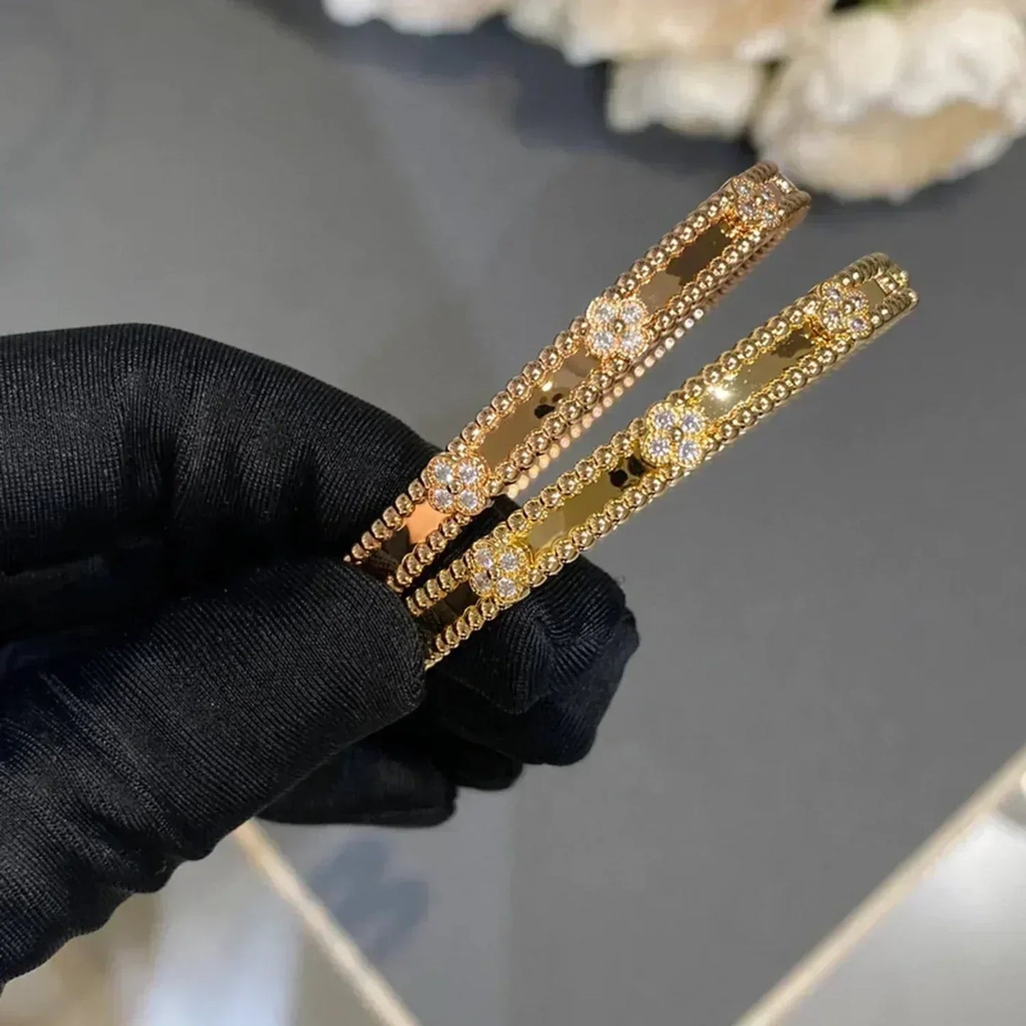 [BloomBling]CLOVER BRACELET 4MM DIAMONDS
