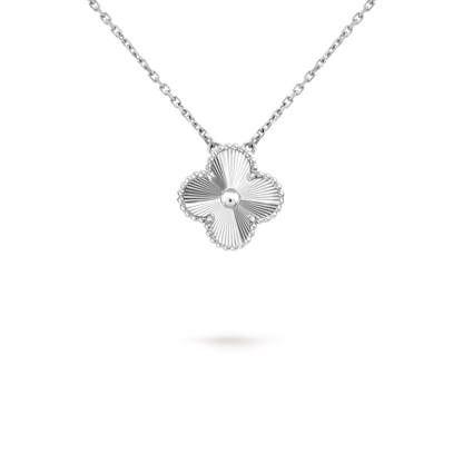 [BloomBling]CLOVER 15MM LASER NECKLACE SILVER