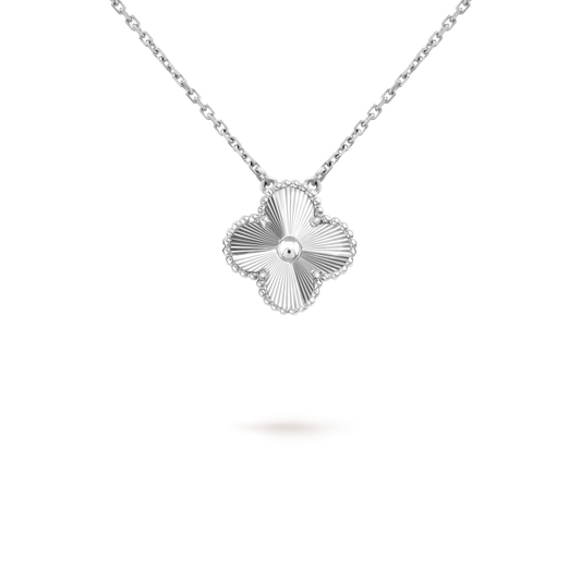 [BloomBling]CLOVER 15MM LASER NECKLACE SILVER