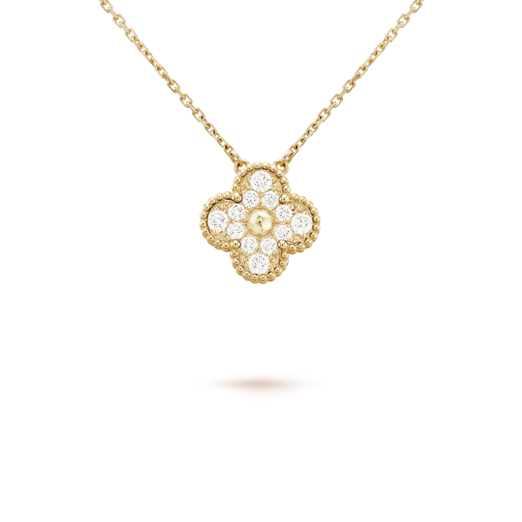 [BloomBling]CLOVER 15MM DIAMOND SINGLE FLOWER NECKLACE