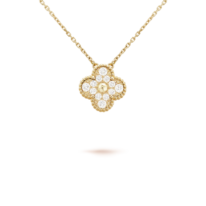 [BloomBling]CLOVER 15MM DIAMOND SINGLE FLOWER NECKLACE