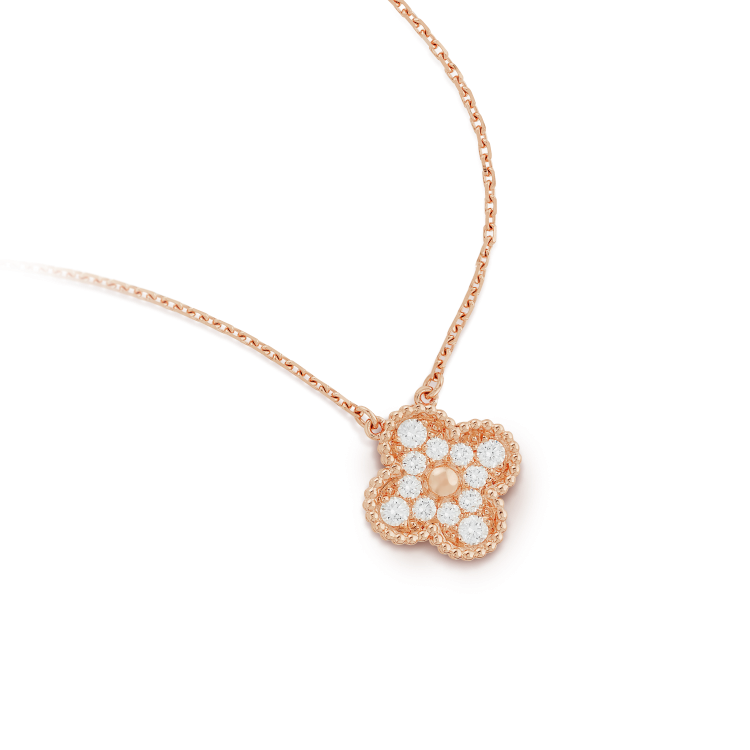 [BloomBling]CLOVER 15MM DIAMOND SINGLE FLOWER NECKLACE