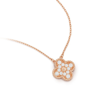 [BloomBling]CLOVER 15MM DIAMOND SINGLE FLOWER NECKLACE