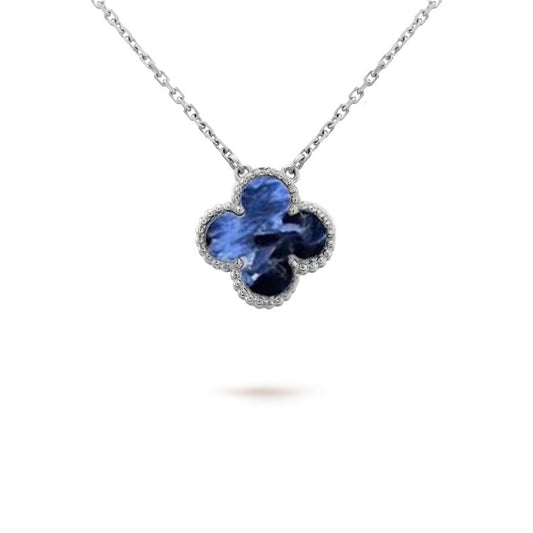 [BloomBling]CLOVER 15MM PIETERSITE NECKLACE SILVER