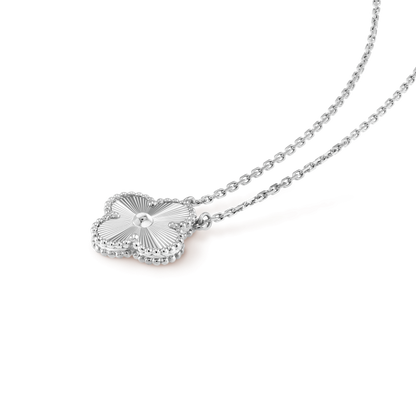 [BloomBling]CLOVER 15MM LASER NECKLACE SILVER