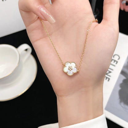 [BloomBling]LUCKY  WHITE MOP  PLUM BLOSSOM NECKLACE