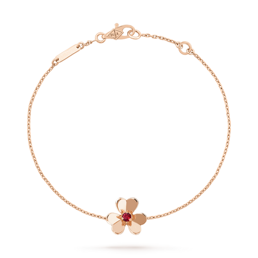 [BloomBling]FRIVOLE GOLD FLOWER PINK MALACHITE BRACELET