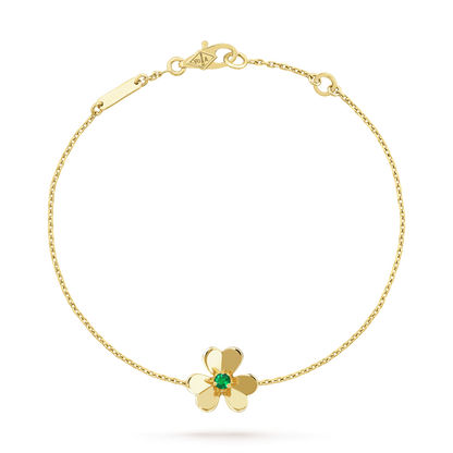 [BloomBling]FRIVOLE GOLD FLOWER PINK MALACHITE BRACELET