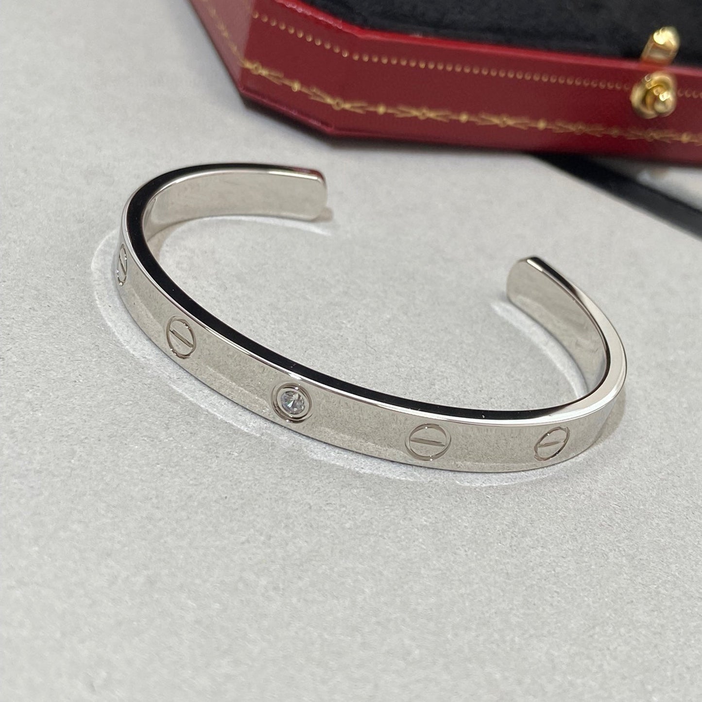 [BloomBling]LOVE BRACELET 6.1MM 1 DIAMOND OPEN CUFF