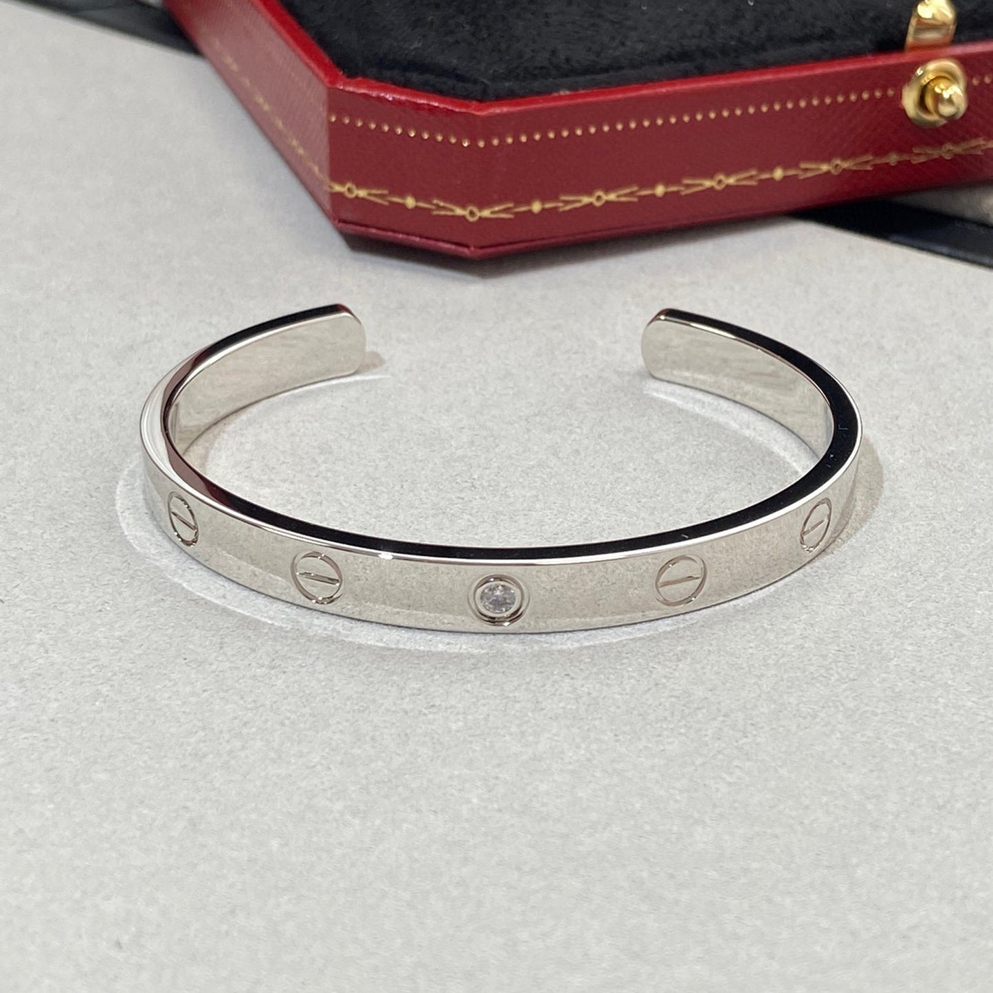 [BloomBling]LOVE BRACELET 6.1MM 1 DIAMOND OPEN CUFF