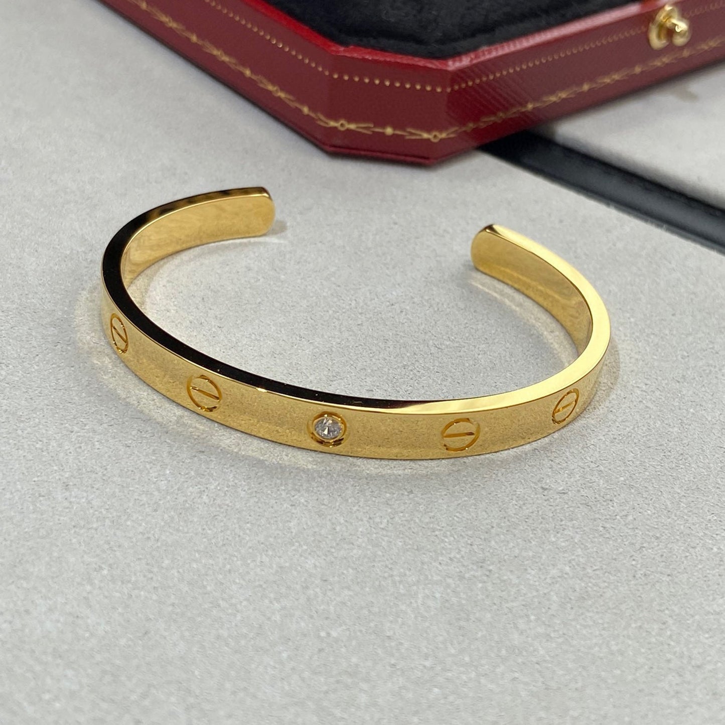 [BloomBling]LOVE BRACELET 6.1MM 1 DIAMOND OPEN CUFF