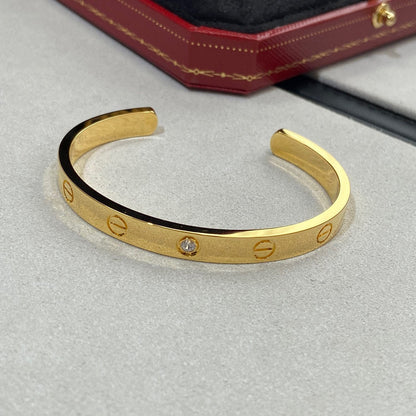 [BloomBling]LOVE BRACELET 6.1MM 1 DIAMOND OPEN CUFF