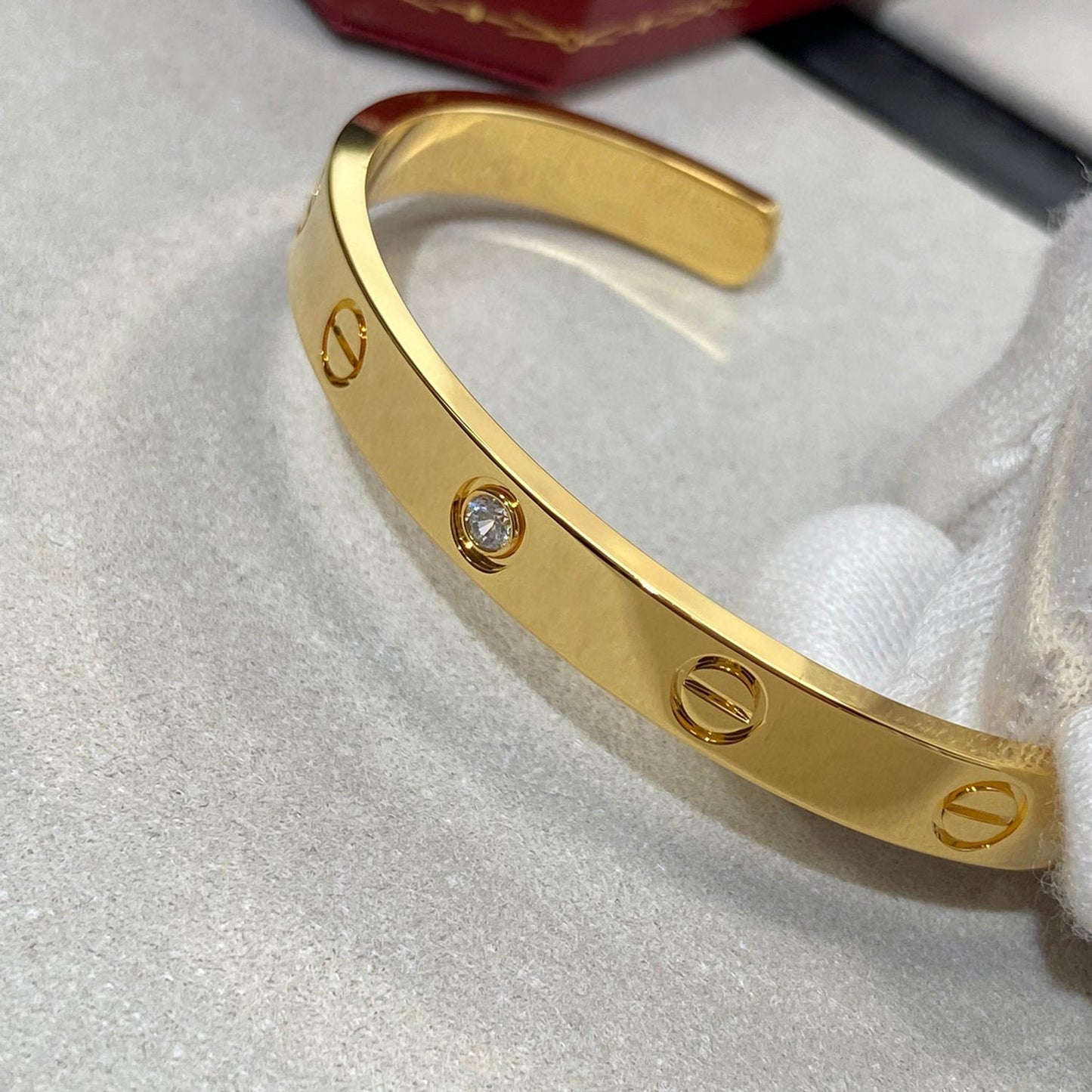 [BloomBling]LOVE BRACELET 6.1MM 1 DIAMOND OPEN CUFF