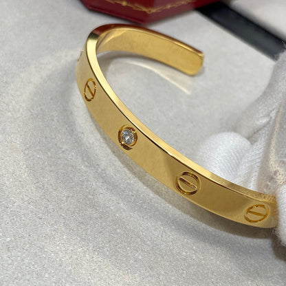 [BloomBling]LOVE BRACELET 6.1MM 1 DIAMOND OPEN CUFF