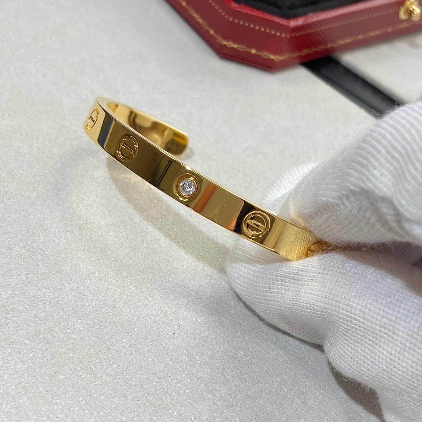 [BloomBling]LOVE BRACELET 6.1MM 1 DIAMOND OPEN CUFF
