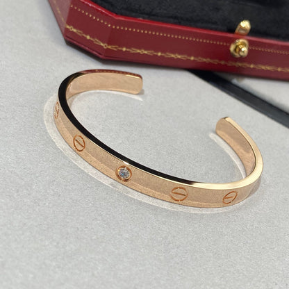 [BloomBling]LOVE BRACELET 6.1MM 1 DIAMOND OPEN CUFF