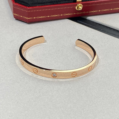 [BloomBling]LOVE BRACELET 6.1MM 1 DIAMOND OPEN CUFF