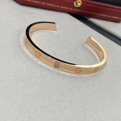 [BloomBling]LOVE BRACELET 6.1MM 1 DIAMOND OPEN CUFF