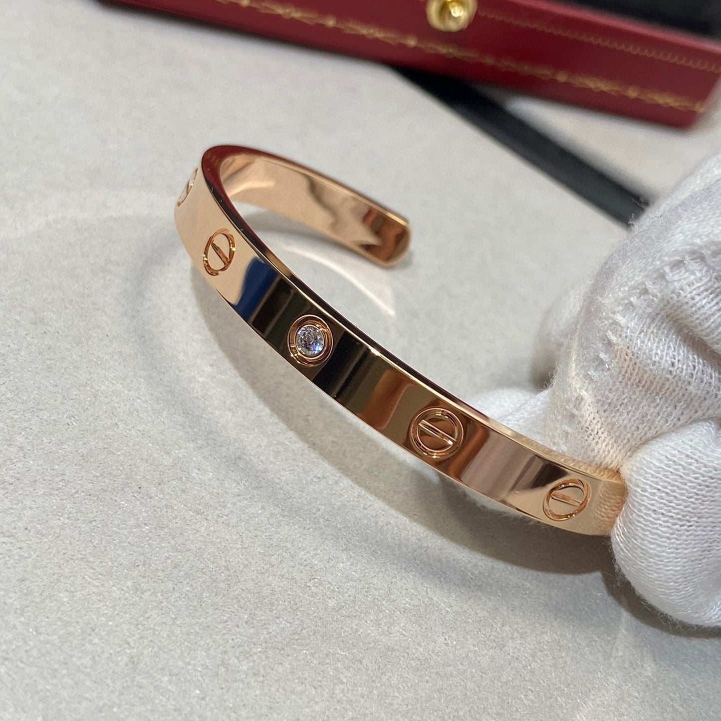 [BloomBling]LOVE BRACELET 6.1MM 1 DIAMOND OPEN CUFF