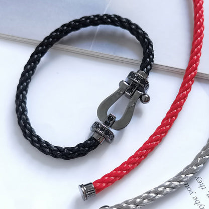 [BloomBling]FORCE LARGE SERIES HORSESHOE BLACK SAMURAI BRACELET