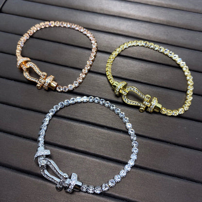 [BloomBling]FORCE  LARGE HORSESHOE FULL DIAMOND TENNIS BRACELET