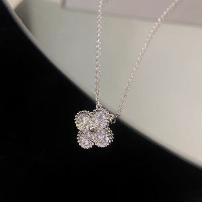 [BloomBling]CLOVER 15MM DIAMOND SINGLE FLOWER NECKLACE