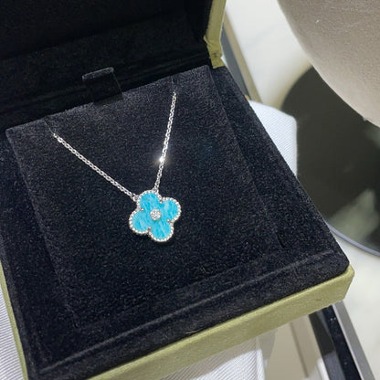 [BloomBling]CLOVER 15MM DIAMOND SVRES PORCELAIN  NECKLACE SILVER