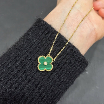 [BloomBling]CLOVER 15MM DIAMOND TURQUOISE NECKLACE