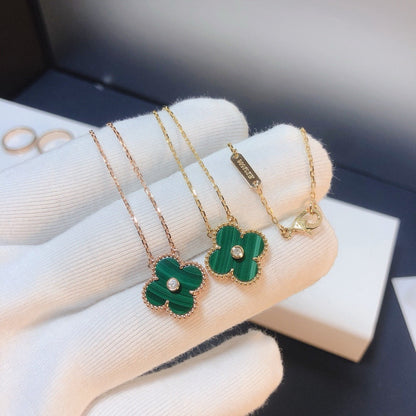 [BloomBling]CLOVER 15MM DIAMOND TURQUOISE NECKLACE