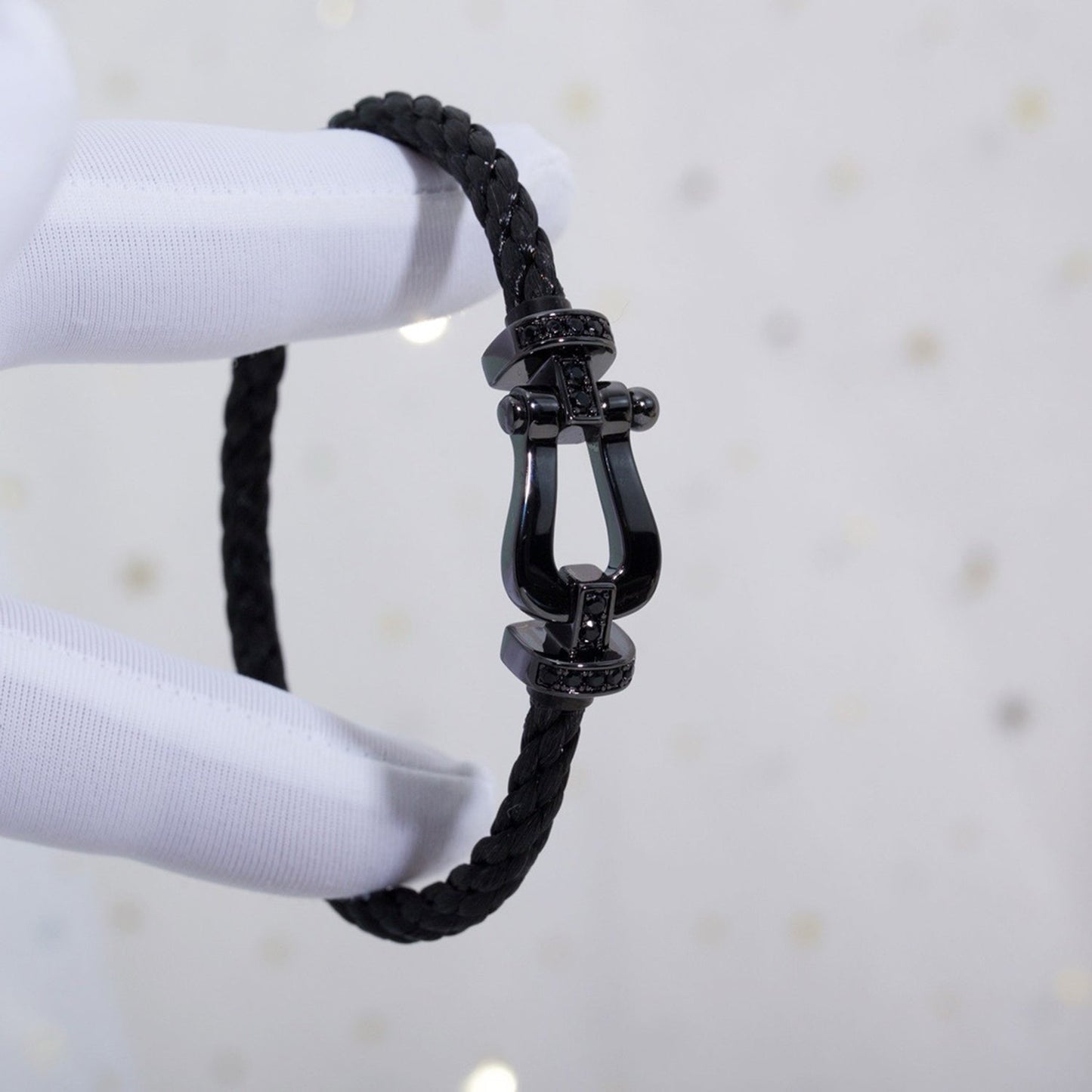 [BloomBling]FORCE LARGE SERIES HORSESHOE BLACK SAMURAI BRACELET
