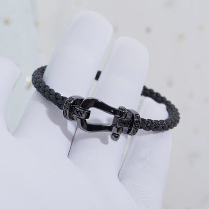 [BloomBling]FORCE LARGE SERIES HORSESHOE BLACK SAMURAI BRACELET