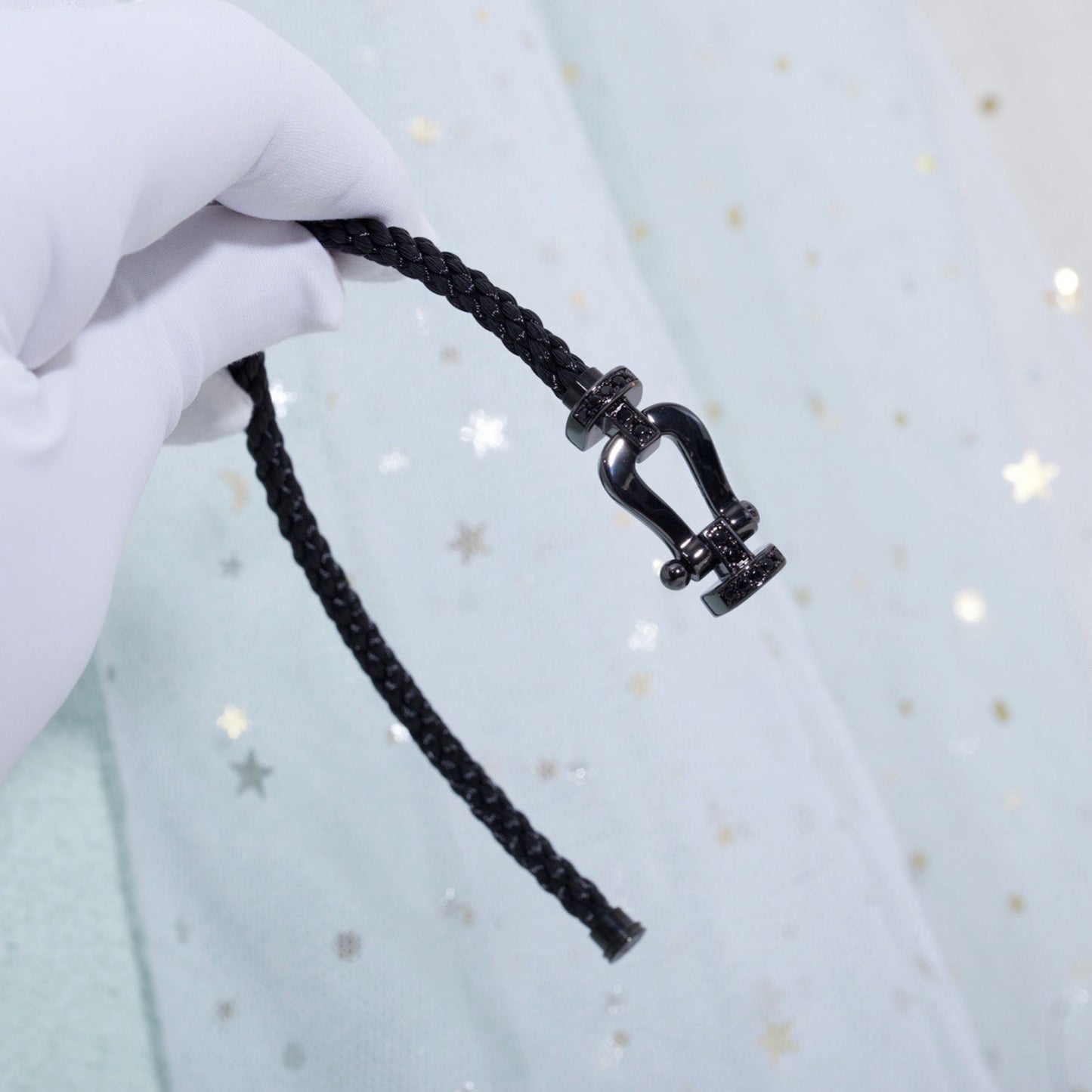 [BloomBling]FORCE LARGE SERIES HORSESHOE BLACK SAMURAI BRACELET