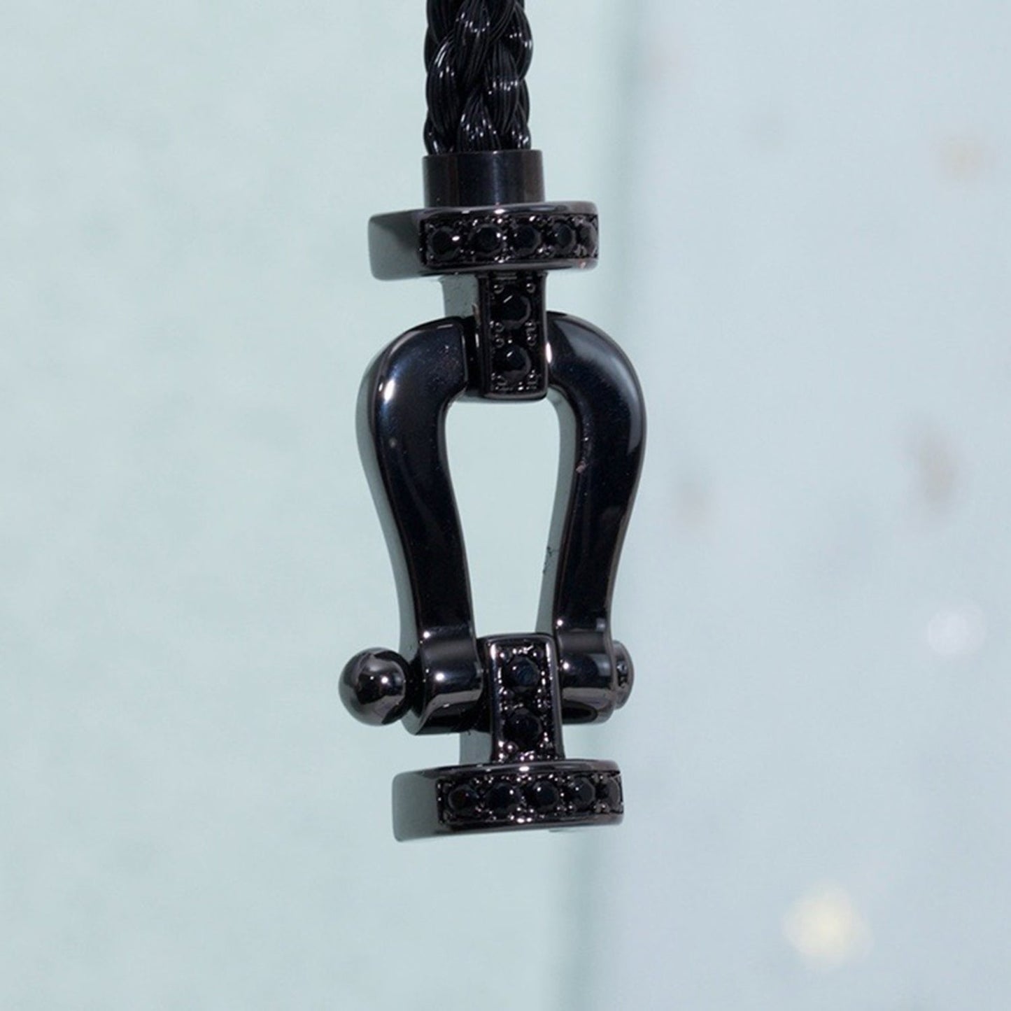 [BloomBling]FORCE LARGE SERIES HORSESHOE BLACK SAMURAI BRACELET