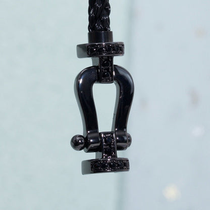 [BloomBling]FORCE LARGE SERIES HORSESHOE BLACK SAMURAI BRACELET