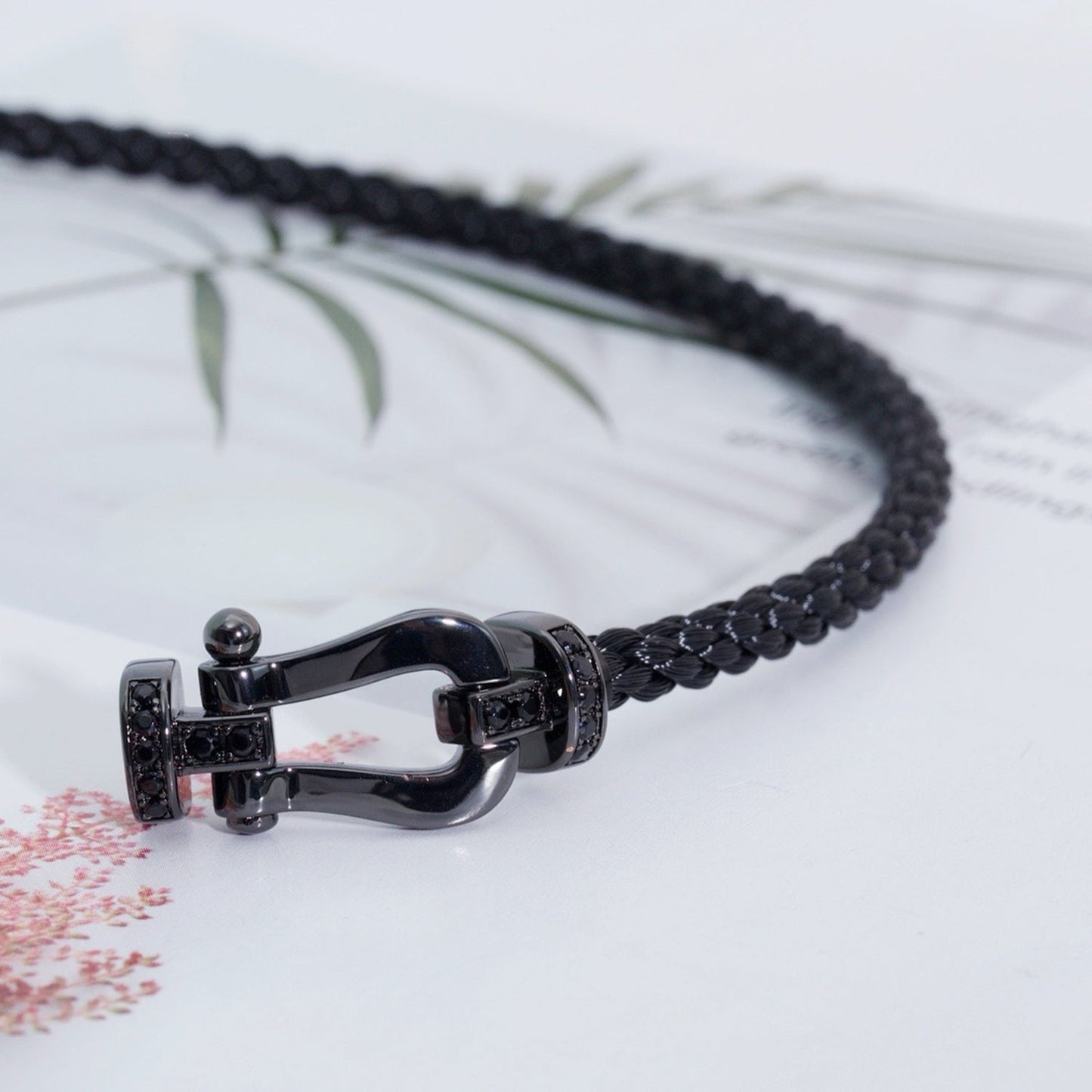 [BloomBling]FORCE LARGE SERIES HORSESHOE BLACK SAMURAI BRACELET
